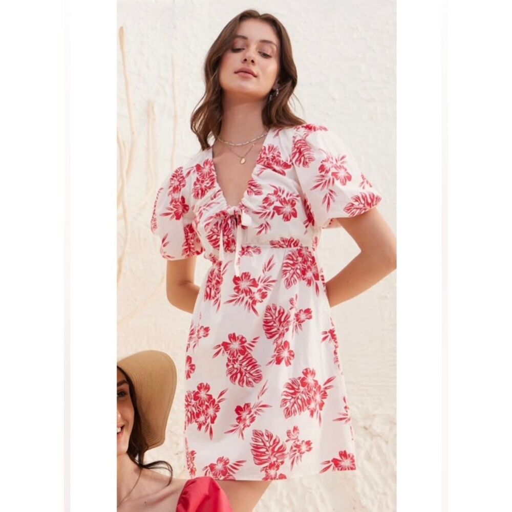 Sim & Sam Poplin Print Dress. Size Medium